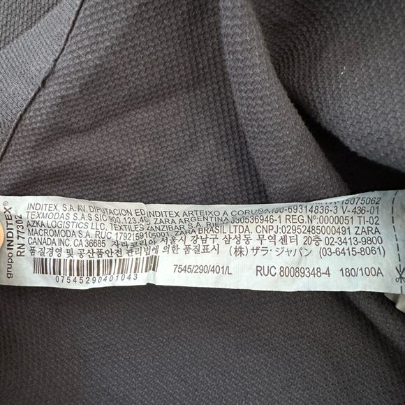 Zara Textured Polo Short Sleeve Navy Blue Men Shirt Regular Fit Size Large - Picture 4 of 6